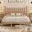 Retro Style Wood Platform Bed with Gourd Shaped Headboard and Wooden Slat Support, Offering Durable and Comfortable Sleep Experience-183913737-190179501