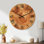 Grande horloge murale Mid-Century en bois - Botanique caramel
