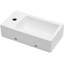 Lavabo de salle de bain en céramique blanche 18 x 10 pouces - fixation murale, faible absorption d'eau, blanc attrayant pour la salle de bain, finition lisse, accessoire pratique