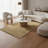 Woven Carpet With Wavy Patterns In Off Yellow Shades-1786860444