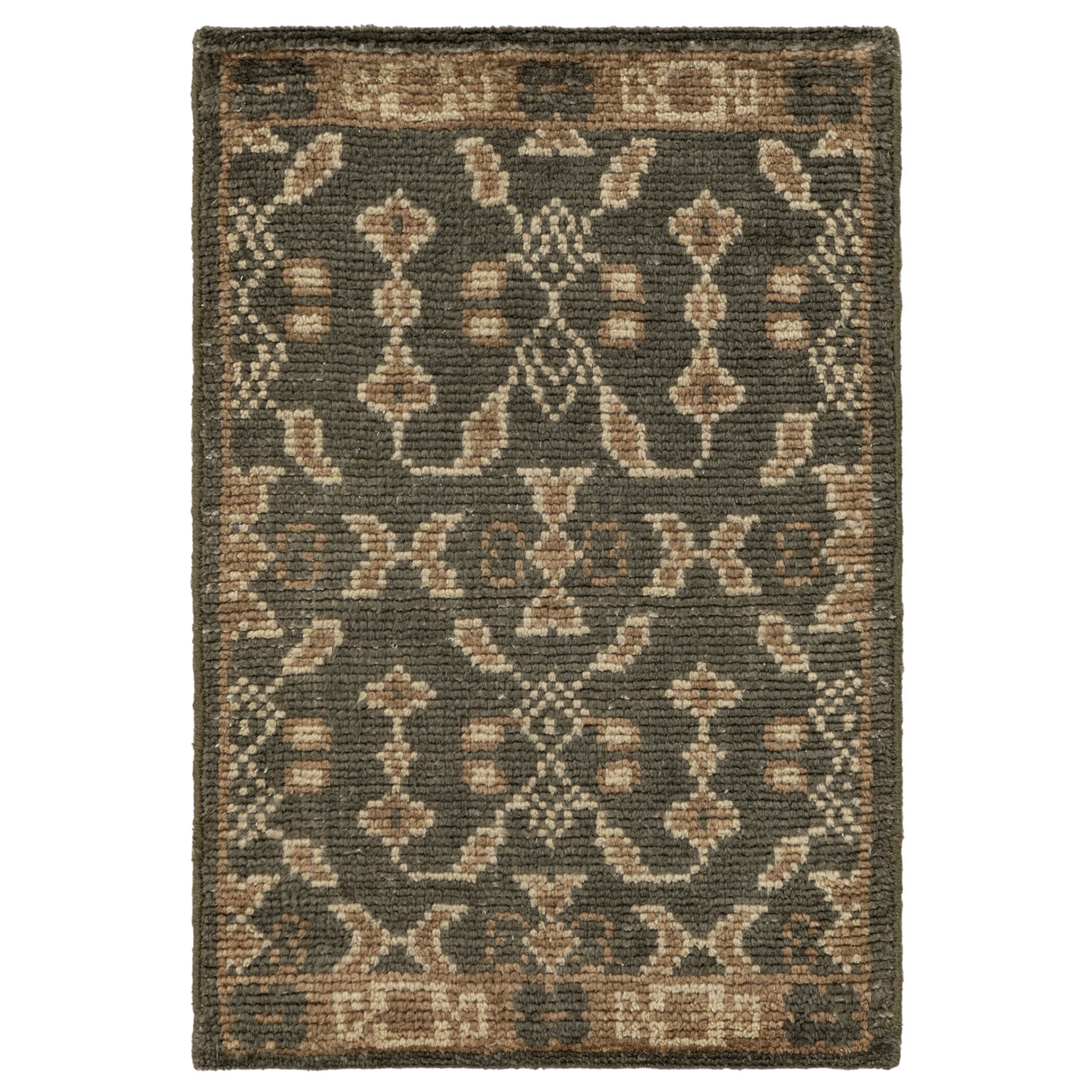 Villa Hand Knotted Wool Indoor Rug, 3'x5', Green