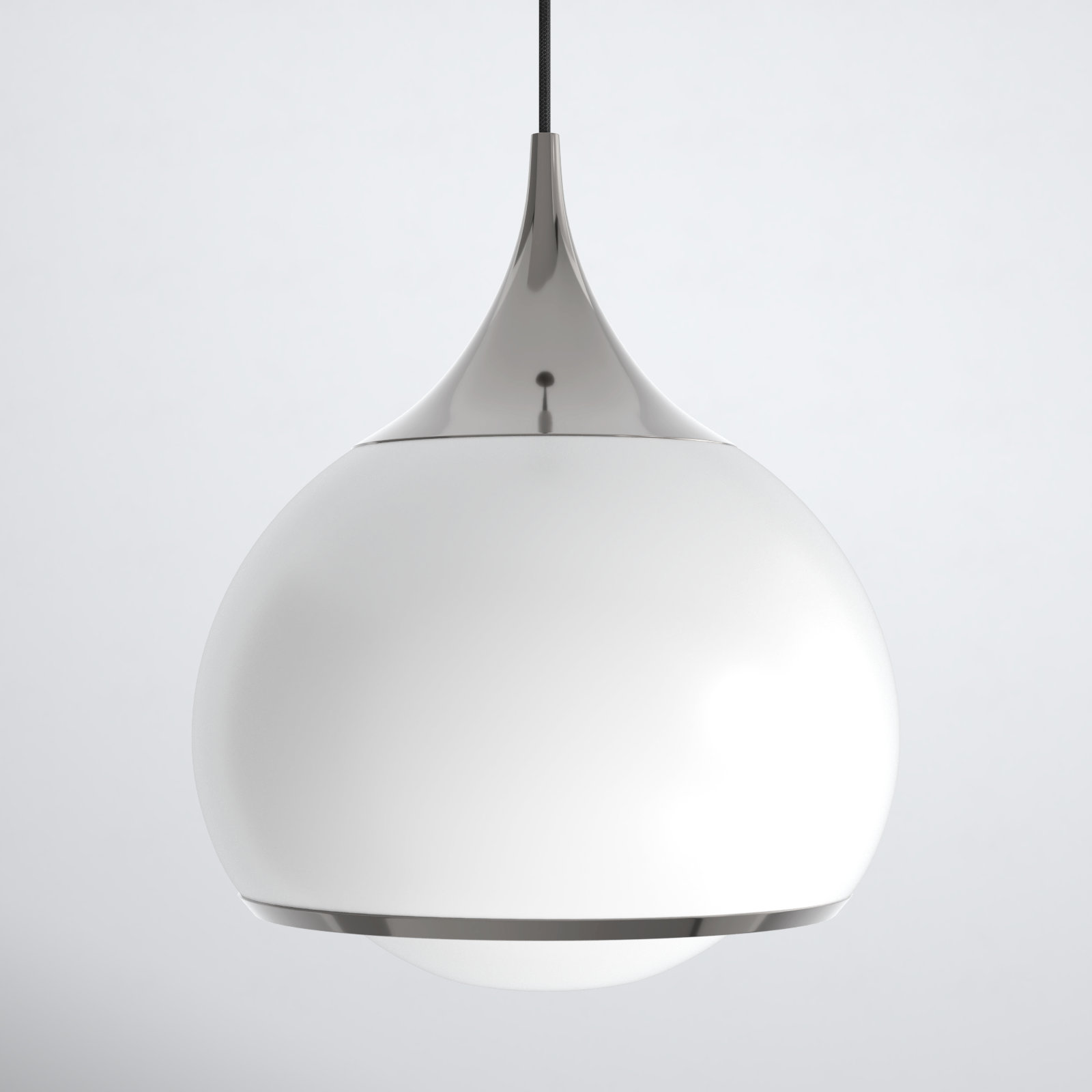 Kegan Single Light Glass Pendant, 17.25" H x 14" W x 14" D, Polished Nickel