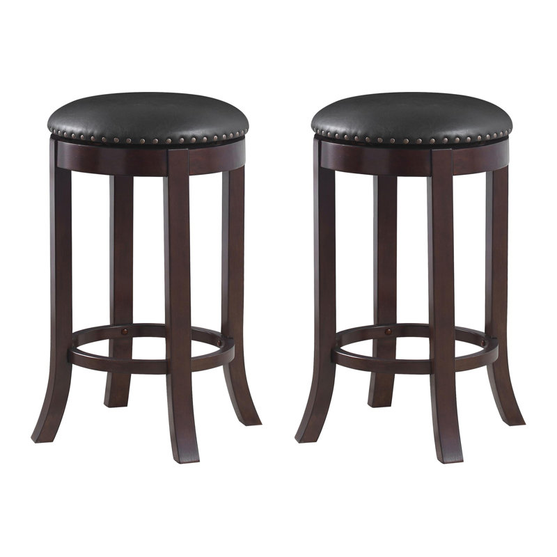 Tabouret pivotant Panmati en brun, Tabouret de bar (hauteur d'assise de 29,5 po)