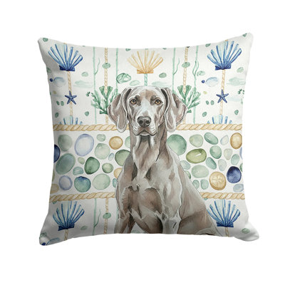 Weimaraner Coastal Sea Glass Throw Pillow