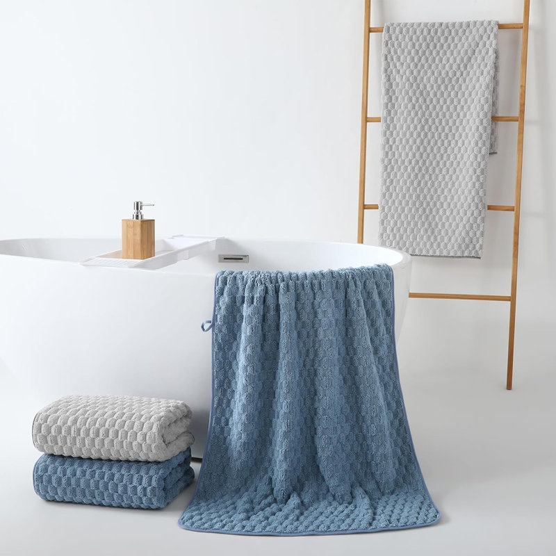 Microfiber Bath Towels of 4-27x55 Inches Bath Towel Large, Highly Absorbent Towels for Bathroom