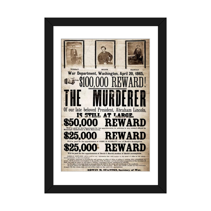 Art textuel sur toile, "dead or alive-murderer recherché" Mugshot, H 32 po x l 24 po x P 1 po, Papier d'art encadré noir