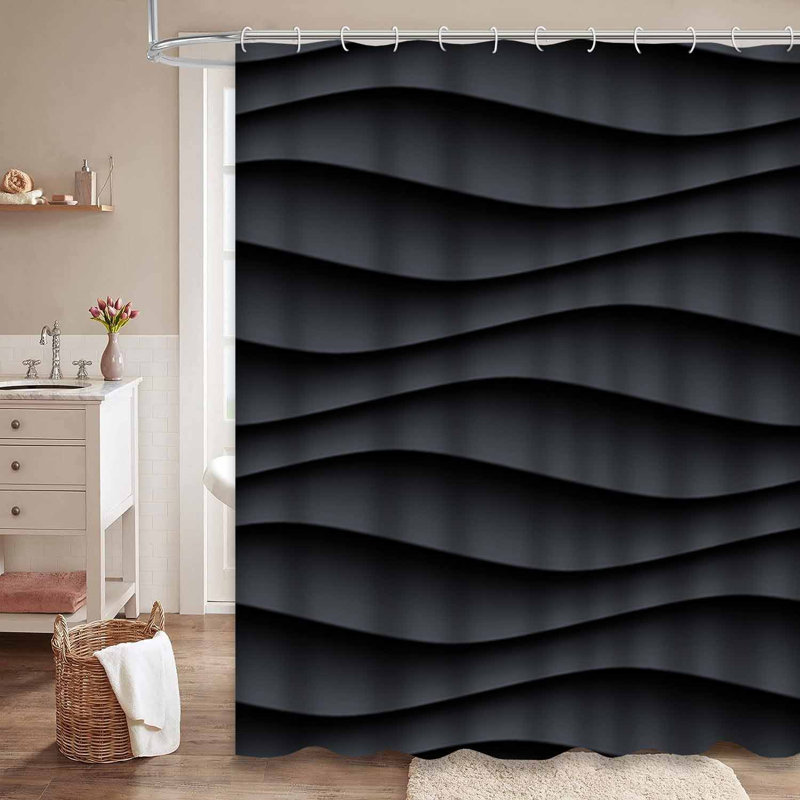 Rideau de douche imperméable à l'eau avec 12 crochets, L 72 po x l 78 po
