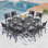 8 - Person Metal Patio Dining Set With With Square Table