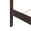 Grand lit de style traditionnel avec tête et pied de lit, lit en bois de pin avec cadre de lit renforcé, brun riche