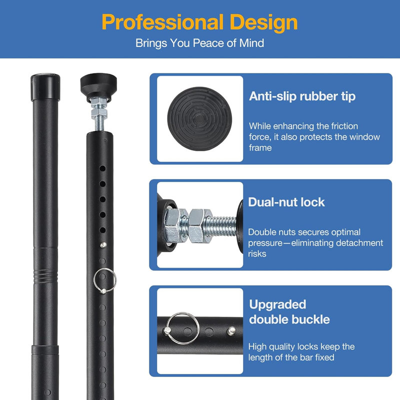 Sliding Door Security Bar, 3 Pack 18"-50" Adjustable Window Security Bars