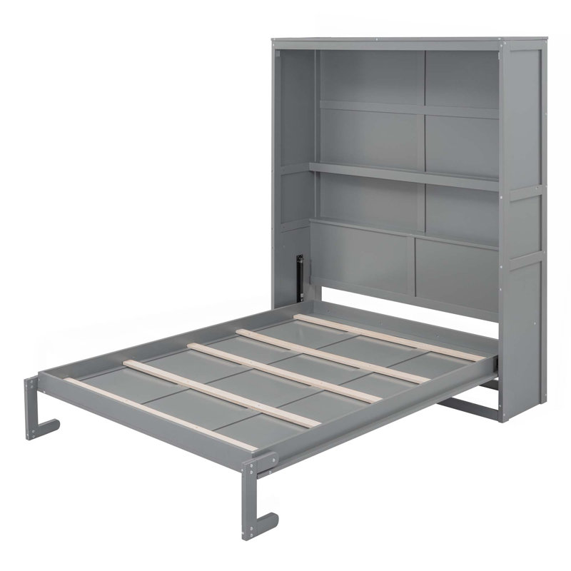 Murphy Bed With Shelves For Bedroom, Queen