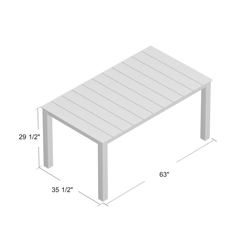 Table de salle à manger Maine, Brun/gris, H 29,5 po x l 63 po x P 35,5 po