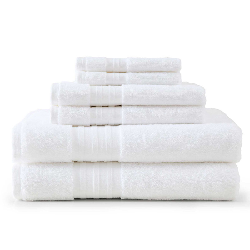 Martha Stewart Skyland Manor Solid Cotton 6 Piece Towel Set, White
