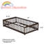 Lit simple en bois massif pour transition pour lit de tout-petit avec clôture et porte inclus-938495639