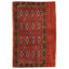 Hand Knotted Wool Area Rug in Red