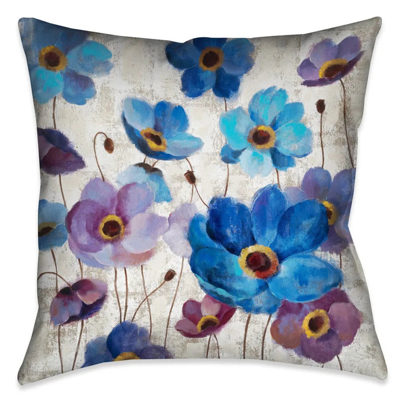 Coussin décoratif d'intérieur Bold Anemones I, H 26 po x l 26 po