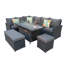 Rosen 9 Seater Corner Sofa  Set With Fire-pit Dining Table With Storage Box & Rain Cover-1434940011