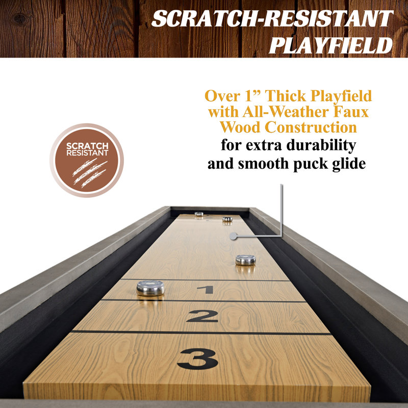 Barrington Billiards 11 Ft Aurora Outdoor Shuffleboard Table With All-weather Playfield And 8-puck Set