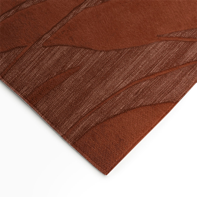 Tapis brun abstrait intérieur et extérieur, Rectangulaire 3 pi x 5 pi