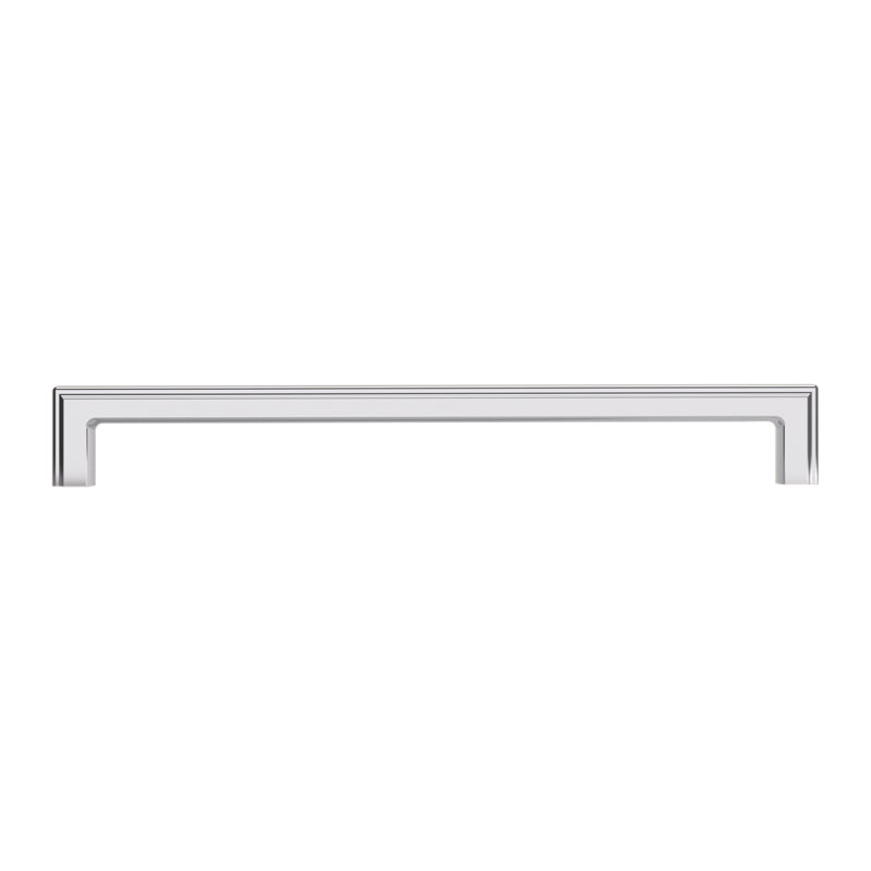 4691 Raised 10" Cabinet Pull, in Satin Black, Polished Chrome