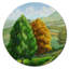 Arbre vert et orange dans les champs-68855572