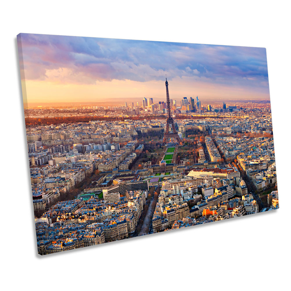 Paris Skyline Eiffel Tower City - Wrapped Canvas Art Prints
