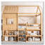 Lit mezzanine pleine grandeur avec tablettes de rangement et escaliers-133404147