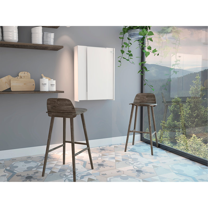 Wall Foldable Table, Seven Interior Shelves, Extending Table, Modern Desk