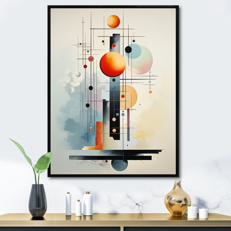 Impression abstraite sur toile Higa, H 32 po x l 24 po x P 1 po, Cadre flottant noir