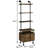 Rustic Appeal Side With Oak And Black And Three Shelf Two-Door Storage Metal Frame