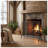Celeste 1-Panel Industrial Iron Fireplace Screen, 36" W x 29.5" H, Black