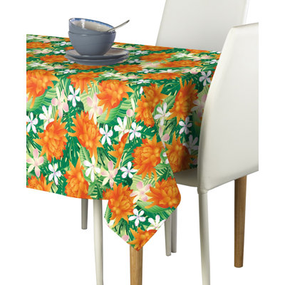 Georgetown Tropical Plumera Flowers Milliken Signature Tablecloth