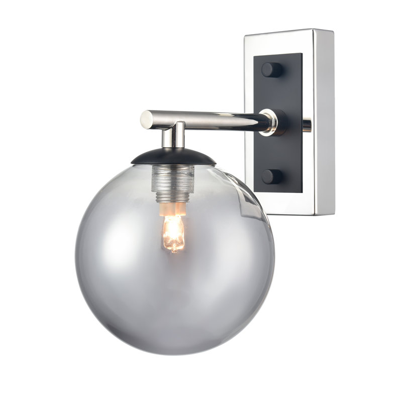Alminus Wall Bracket, Black/Polish Nickel, Black