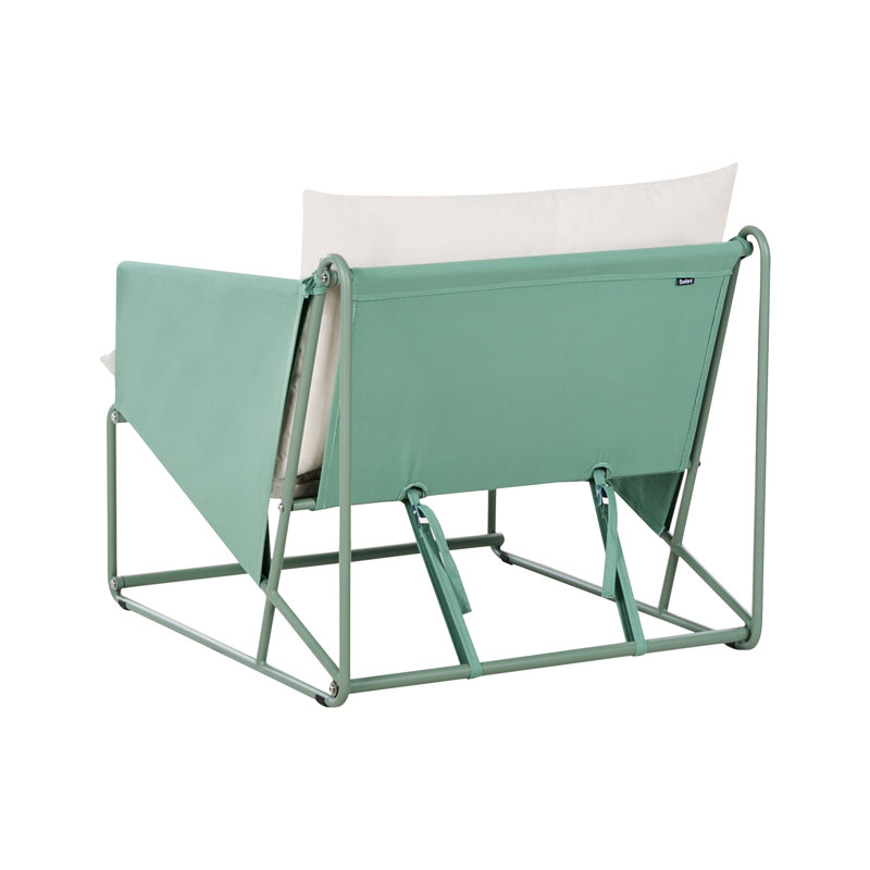 Sundos Outdoor Lounge Chair, Beige/Green