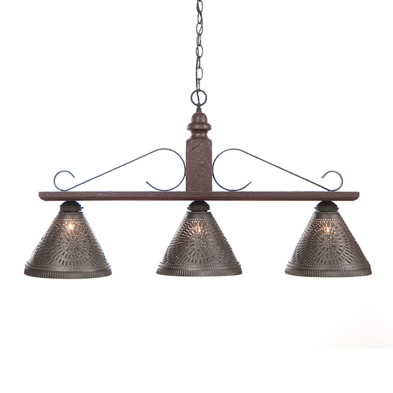 Ranstead 3 - Light Kitchen Island Pendant, Plantation Red