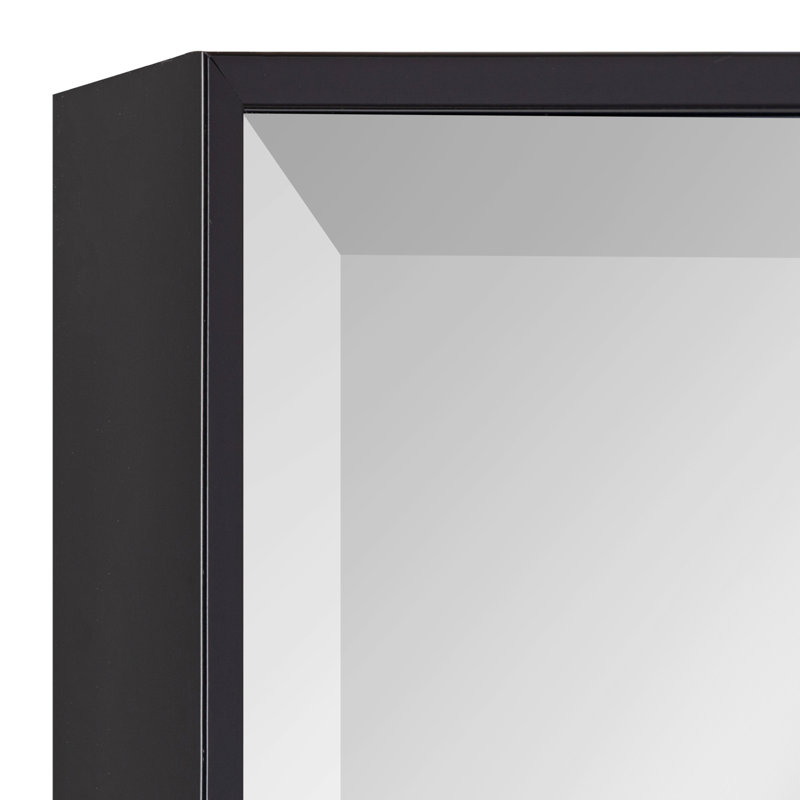 Logsdon Flat Mirror, Black, 28" x 28" 
