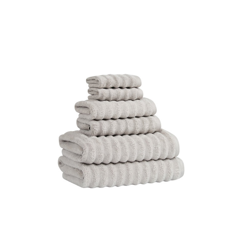 Sergio Zero Twist 6 Piece Towel Set, Light Gray