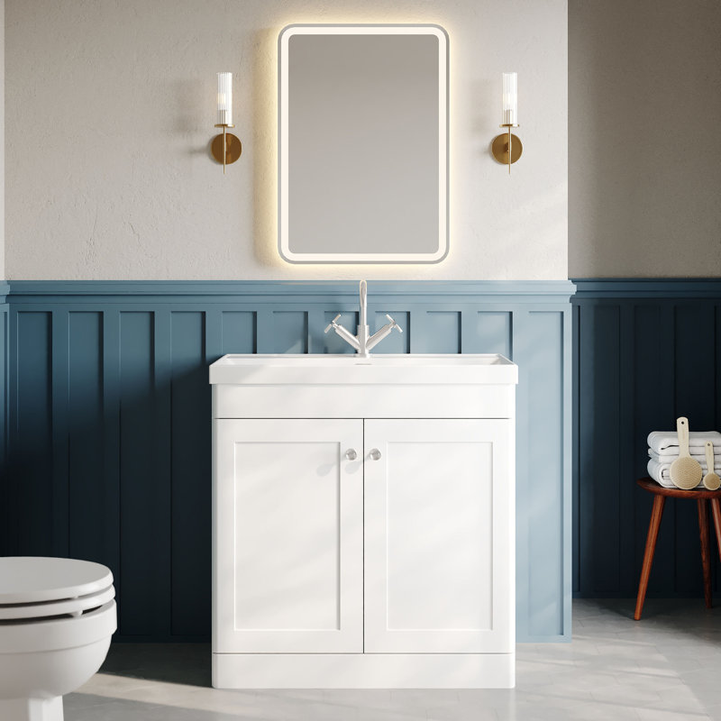 Classique Bathroom Vanity, Satin White, 81 cm W