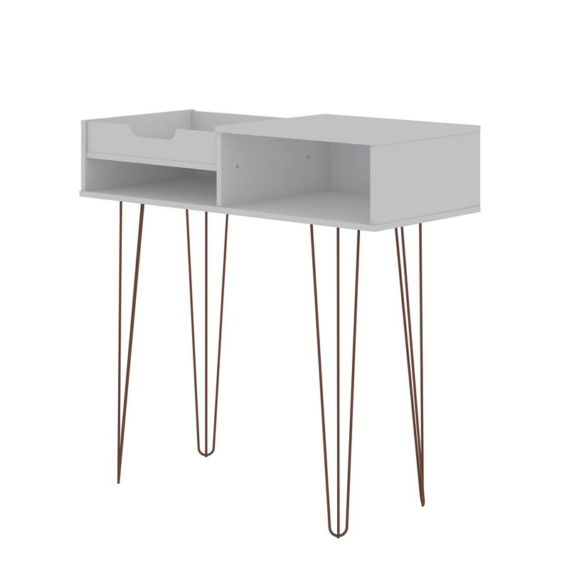 Rockefeller 39" Console Table, White, Brown