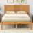 Platform Bed Frame With Headboard, With Wooden Slats, No Springs Required-305544028-323438666