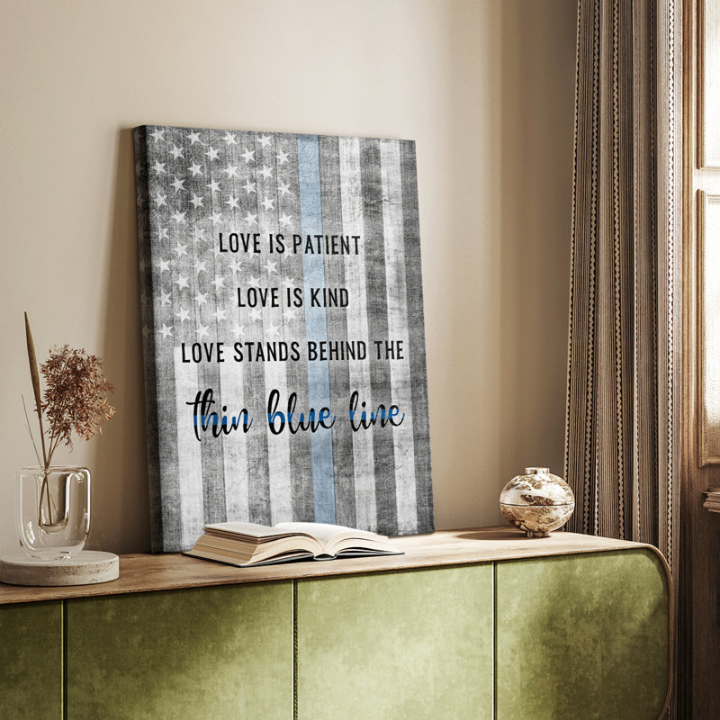 Thin Blue Line -Custom Wrapped Gallery Cavas, 18" H x 12" W