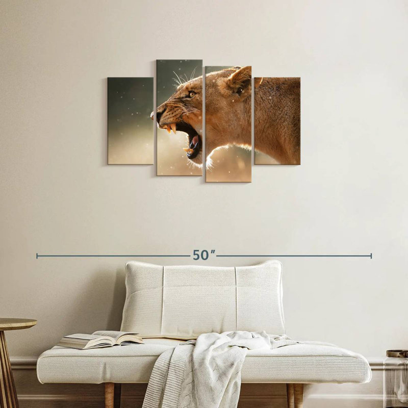 Lionne majestueuse, H 22 po x l 36 po