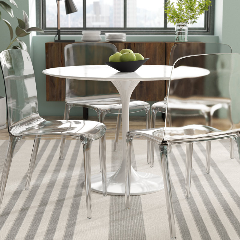 Lade Modern Lucite Dining Chairs – Fully Assembled Stackable Transparent Acrylic Chairs for Kitchen or Dining Room, Clear
