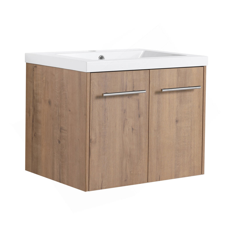 Armoire de salle de bain 24 po avec lavabo, portes à fermeture douce, fixation flottante, pour petite salle de bain, 24"