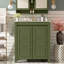 Meuble-lavabo de 30 po avec rangement olive, lavabo en céramique, trou de trop-plein et mécanisme de fermeture en douceur 30 po, tablettes réglables, dossier ouvert pour une installation facile