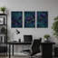 Ensemble de 3 impressions sur toile de lotus mauve foncé-3574995