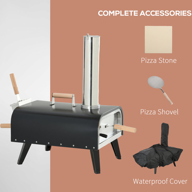 Gril à pizza d'extérieur en pierre 12 po - portable, pliable pour les rassemblements dans la cour arrière