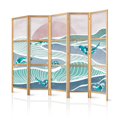 171cm H Solid Wood Folding Room Divider