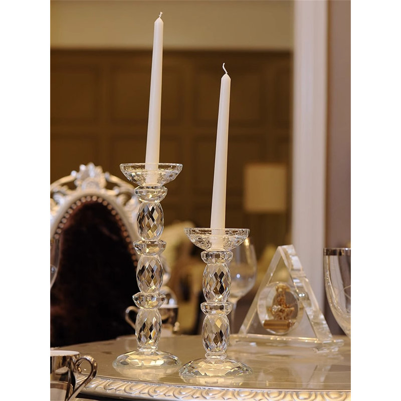 12.2'' H Crystal Tabletop Candlestick