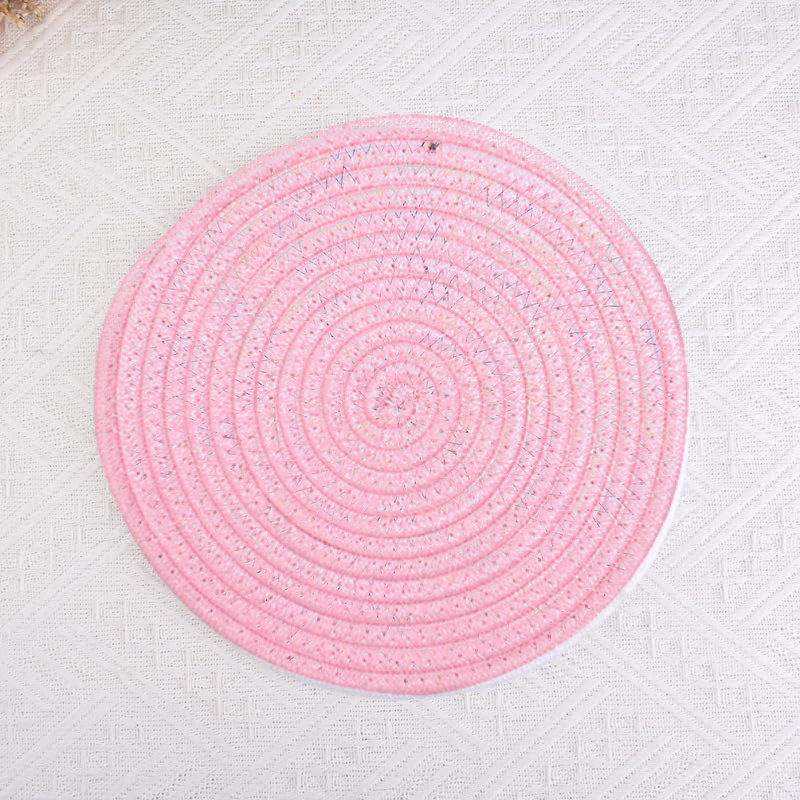 Ensemble de 4 napperons tressés en coton tressé résistant à la chaleur pour table de salle à manger, table basse et décoration intérieure